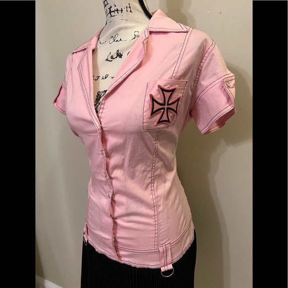 Vintage SERIOUS Brand Pink Reform School Dress sz L - Picture 5 of 12